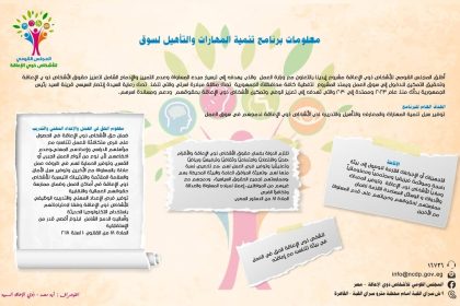 "المجلس القومي للأشخاص ذوي الإعاقة يطلق برنامج تنمية المهارات والتأهيل لسوق العمل بمصر"