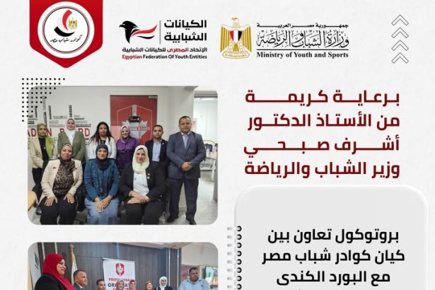 "اتحاد المصري للكيانات الشبابية يطلق بروتوكول تدريبي استثماري مع البورد الكندي بقيادة كوادر مصر"