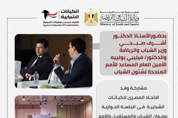 وفد الاتحاد المصري للكيانات الشبابية يشارك في جلسة عن الشباب بمشاركة وزير الرياضة والأمم المتحدة
