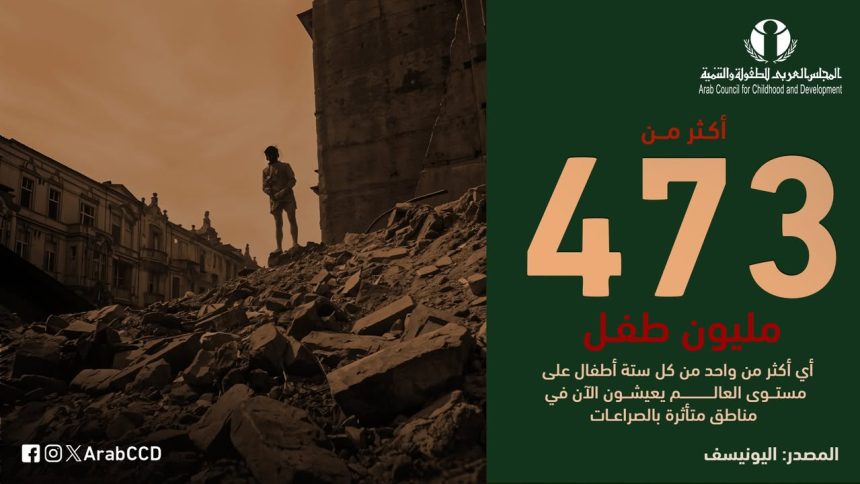 "المجلس العربي للطفولة والتنمية: أكثر من 473 مليون طفل يعيشون بمناطق الصراعات عالميًا"