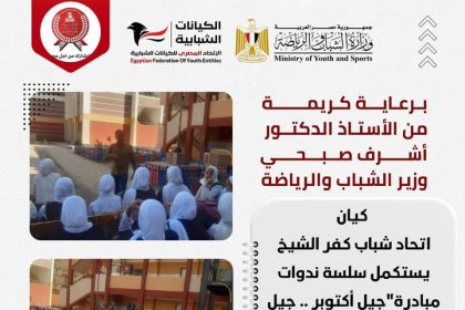 "اتحاد شباب كفر الشيخ يواصل ندوات مبادرة جيل أكتوبر بدعم الاتحاد المصري للكيانات الشبابية"