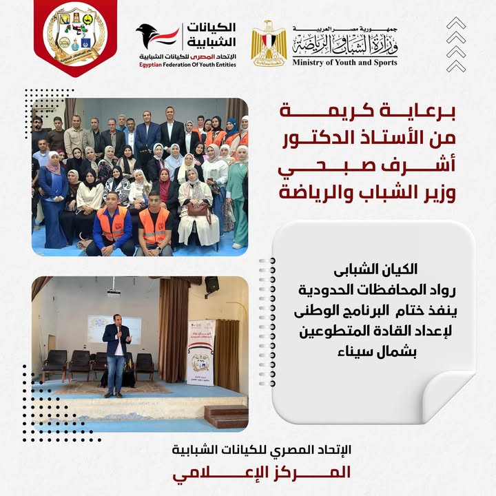"الختام المتميز للبرنامج الوطني لإعداد القادة المتطوعين بتنظيم الاتحاد المصري للكيانات الشبابية"